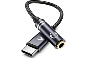 USB Type C to 3.5mm Headphone Jack Audio Adapter, USB C to Female Aux Dongle Cable Nylon Cord Compatible with iPhone 15/ Pro/
