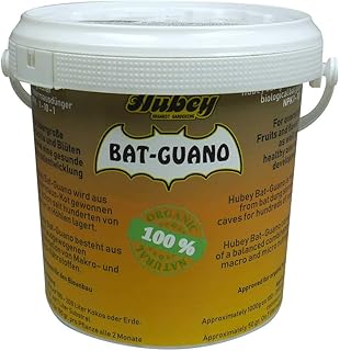Hubey Bat-Guano - 100% Fledermauskot - Fledermausdünger - biologischer Naturdünger - für Gartenerde - für Freilandanbau & Indoor-Anbau (1.00)