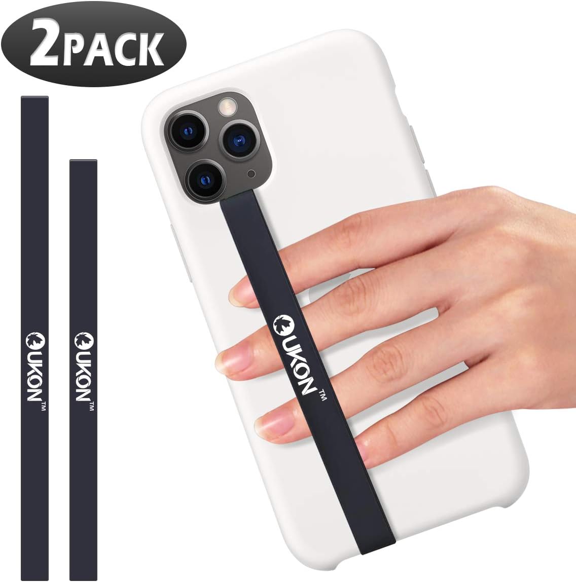 UKON 2 PCS Silicone Stretching Hand Strap NonSlip Phone Grip Holder for Most Smartphone Case