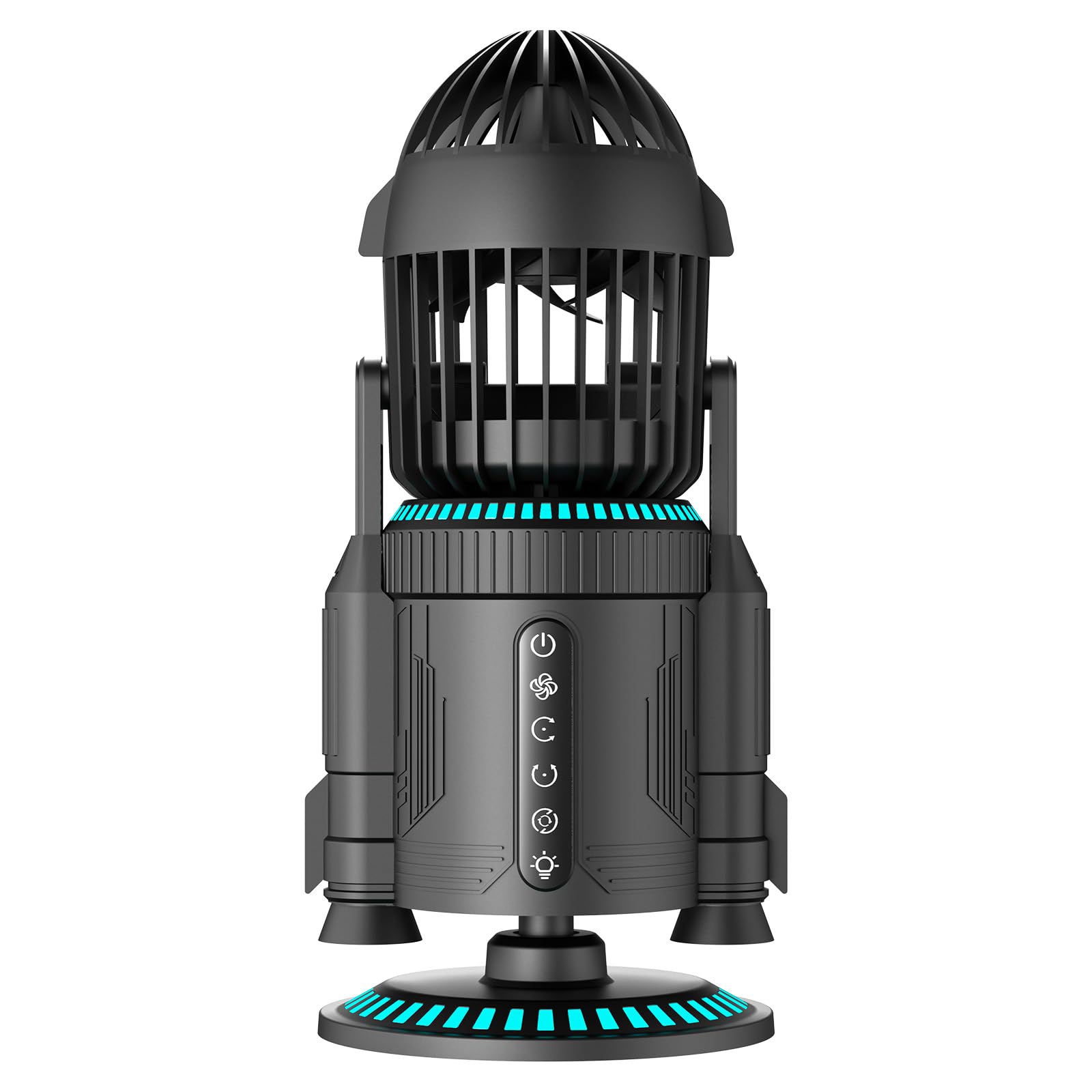 Photo 1 of Creative Rocket Desktop Fan with Light Spray Three-Gear Rapid Cooling, Humidification Cooling, Rechargeable Quiet Small Table Fan for Office Living Room Display Case, Decorative Ornaments Cool Gifts
