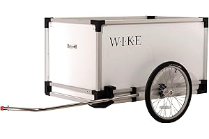 WIKE Landscaping & Utility Aluminum Cargo Bike Trailer: Inside Cargo dims 26" Wx43 Lx24 W - Easy Load Tailgate, 4 Tool Holders, Heavy Duty Side Panels, 20" Premium Alloy Pneumatic Wheels