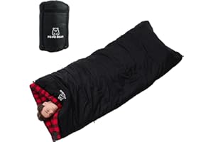 PO PO BEAR Zero Degree Sleeping Bag for Adults 100% Cotton Flannel Tall and Big
