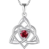 STARCHENIE Celtic Knot Necklace for Women 925 Sterling Silver Trinity Love Knot Pendant Birthstones Jewelry