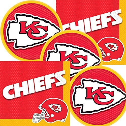 Kansas City Chiefs NFL Football Team Logo Plates And Napkins Serves 16
