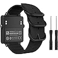MoKo Watch Band for Garmin Vivoactive Acetate, Fine Woven Nylon Adjustable Replacement Strap for Garmin Vivoactive/Vivoactive Acetate Sports Smart Band - Black