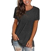 Saloogoe Womens Loose Fit Tshirts Short Sleeve Summer Tops Casual Workout Yoga Tunic T Shirts Tops