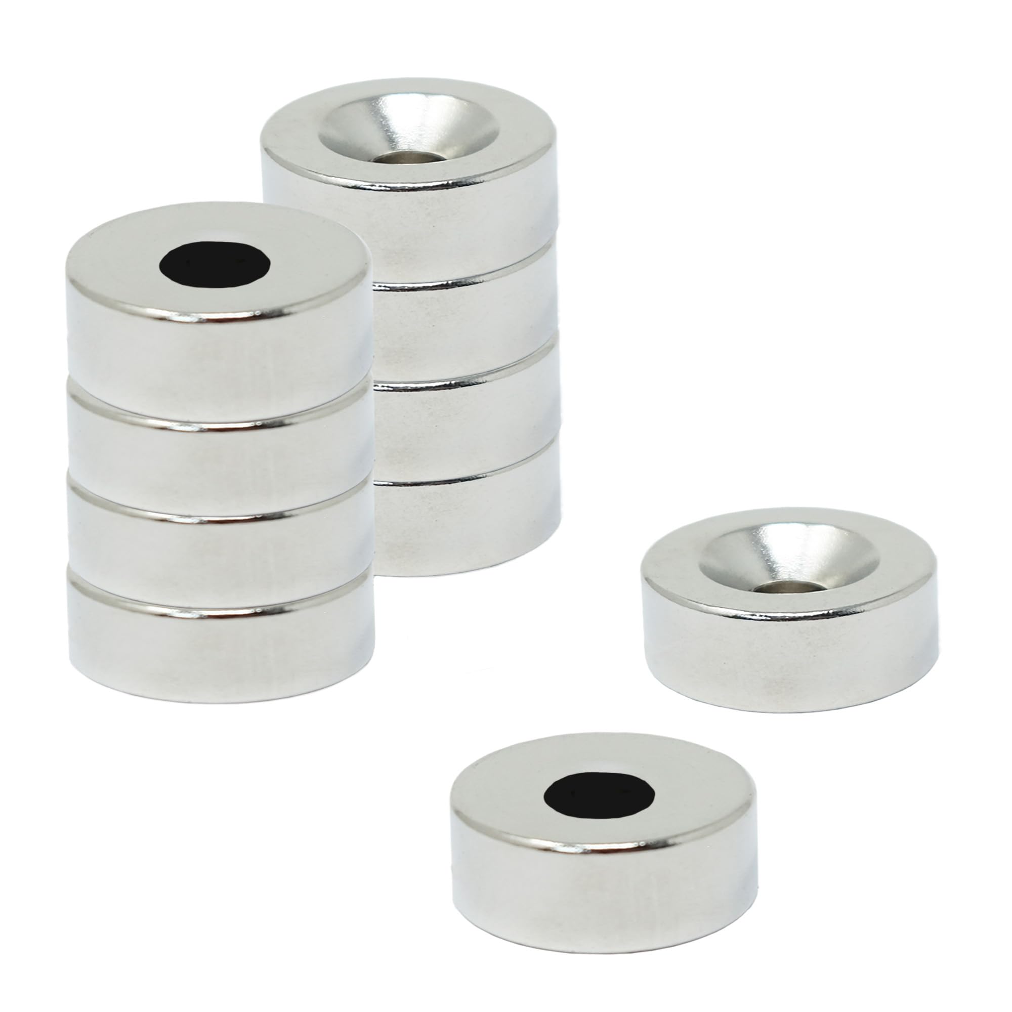 N42 Neodymium Countersunk Magnet for Arts, Crafts, Model Making, DIY, Hobbies, Office and Home - 12mm dia x 4mm thick x 4.2mm c/sink - 2.5kg Pull - North - Pack of 200