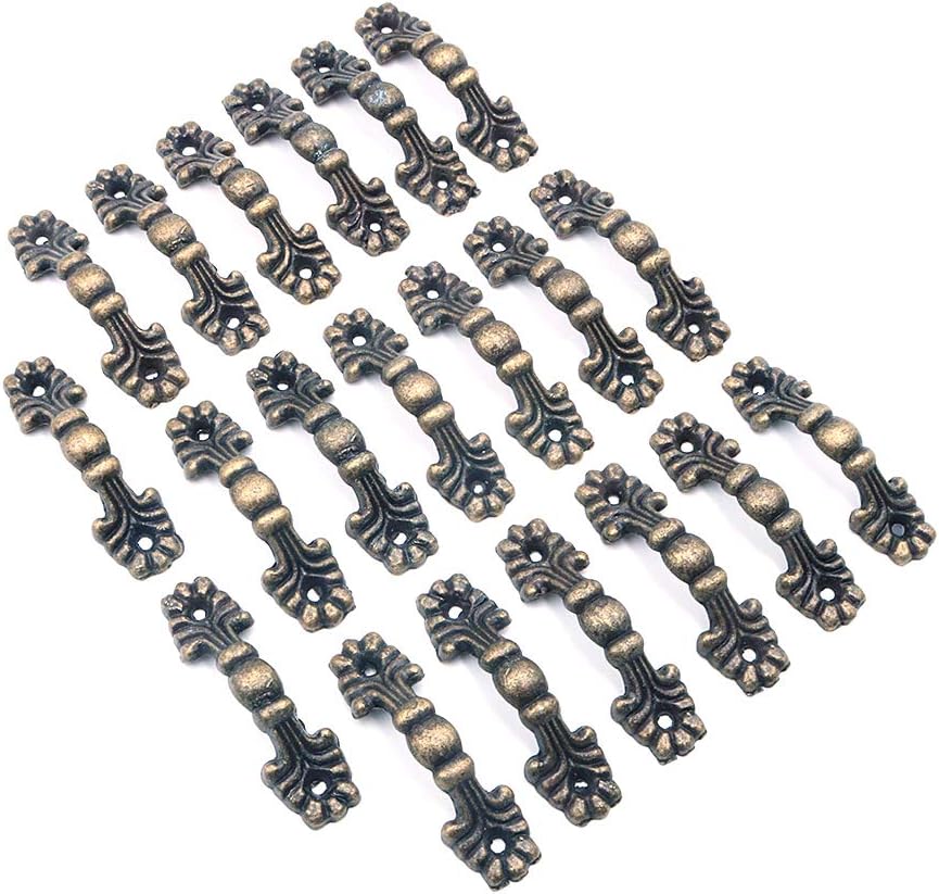 Namvo 20Pcs Practical Decorative Door Handles 42x11mm Antique Furniture Handles Jewelry Wooden Box Cabinet Knobs and Handles Kitchen Drawer Cupboard Pull Handles Grip - Image 3