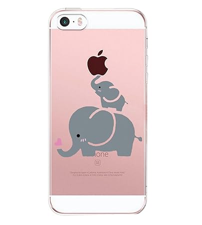 Caler Kompatibel mit/Ersatz für Hülle SE/5S/5 Hülle Weiche Flexible Silikon Transparente Ultra Slim TPU dünne stoßfeste mit M