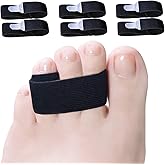 Welnove Broken Toe Splint Elasticity Corrector Braces - Set of 6 Toe Wraps Straightener for Crooked-Hammer-Overlapping-Bent-C