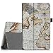 Fintie Verizon Ellipsis 8 Case - Slim Fit Premium Vegan Leather Cover for Verizon Ellipsis 8 4G LTE Tablet, Compatible With Verizon Ellipsis Kids, Map Pattern