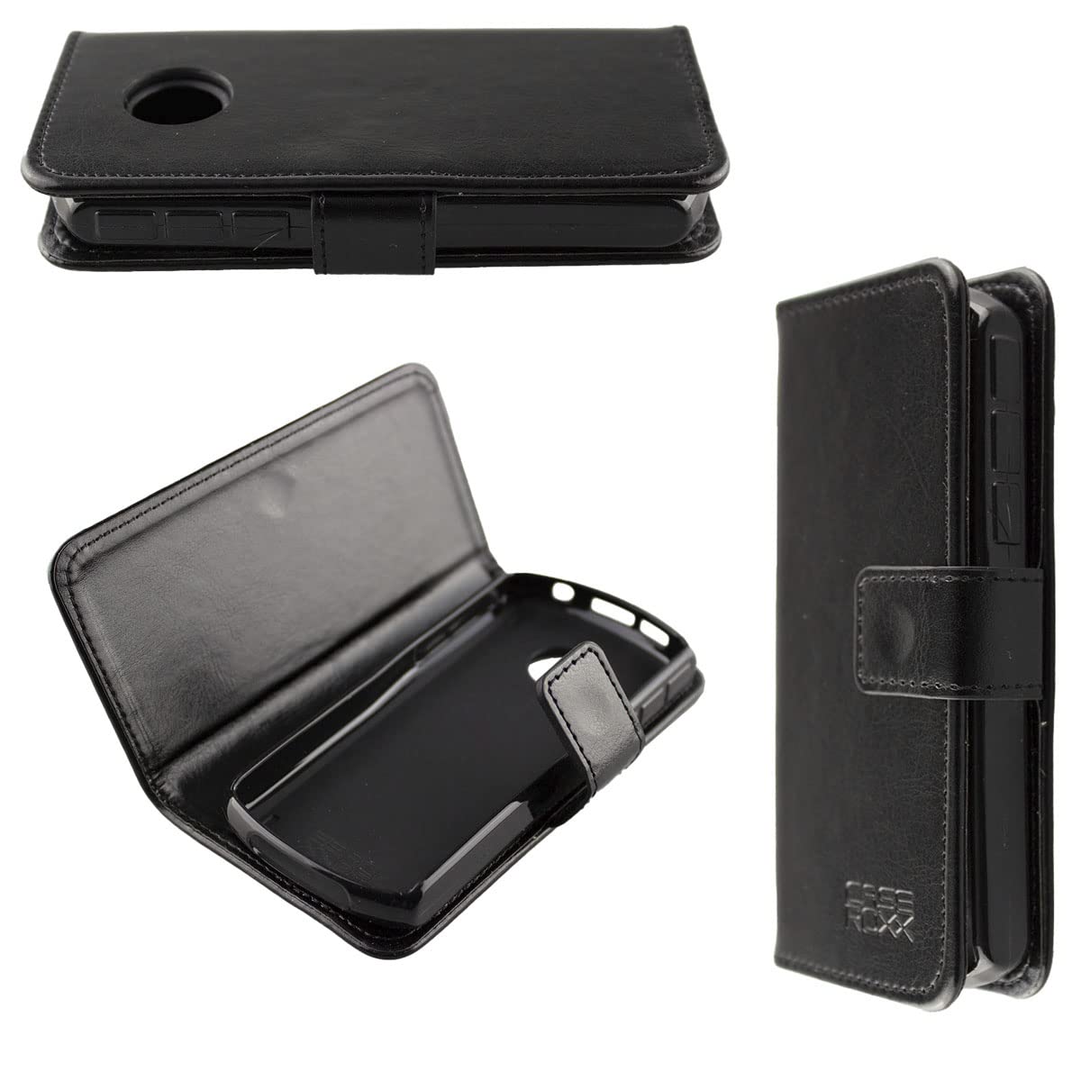 caseroxx Bookstyle-Case for Emporia Simplicity (V27), Cover, faux leather, black, Card Slots & Magnetic Closure