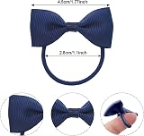 YzmrBdqc 12 Pcs Girls Navy School Uniform Hair Bows Elastics Ties Bobbles view 2