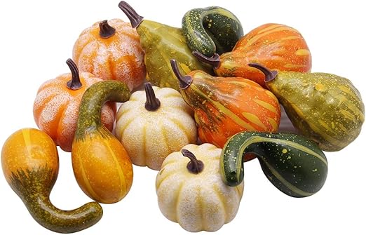 Amazon Com Yofit 12 Pcs Artificial Pumpkin Decoration Fake