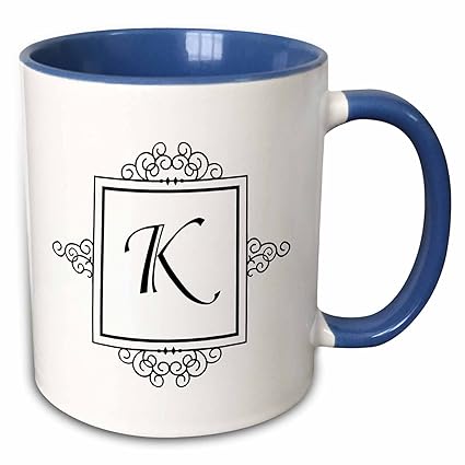 3drose 1543346 Taza Con Diseño De Letra Inicial K Color