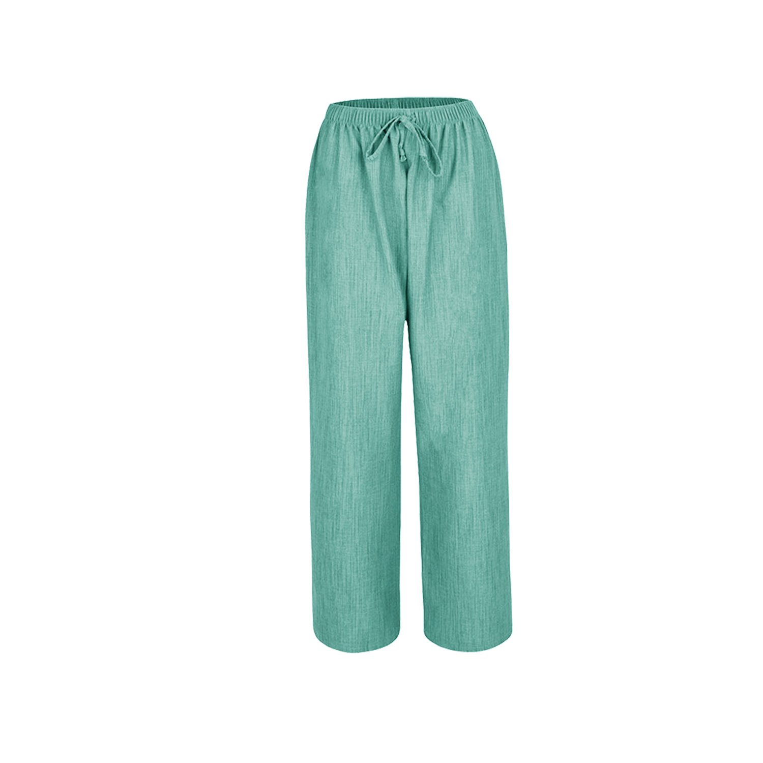 NewGo Collection New Ladies Women Pull On Summer Linen Look Wide Leg