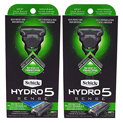 Schick Mens Hydro5 Sense Razor Sensitive 2X 