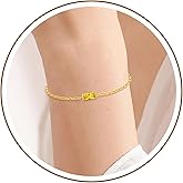 Birthstone Bracelets for Women Girls, Dainty 18K Gold Plated Non Tarnish Trendy Simple Cubic Zircon Adjustable Bracelet Jewelry Gifts for Her Mom Wife Girlfriend (November(Citrine))