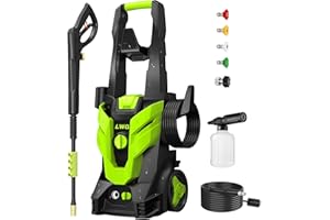 LWQ Pressure Washer, Washer with 4 Quick Connect Nozzles, Pressure Cleaning Machine with Foam Cannon for Cars/Fences/Driveways/Patios/Home Cleaning