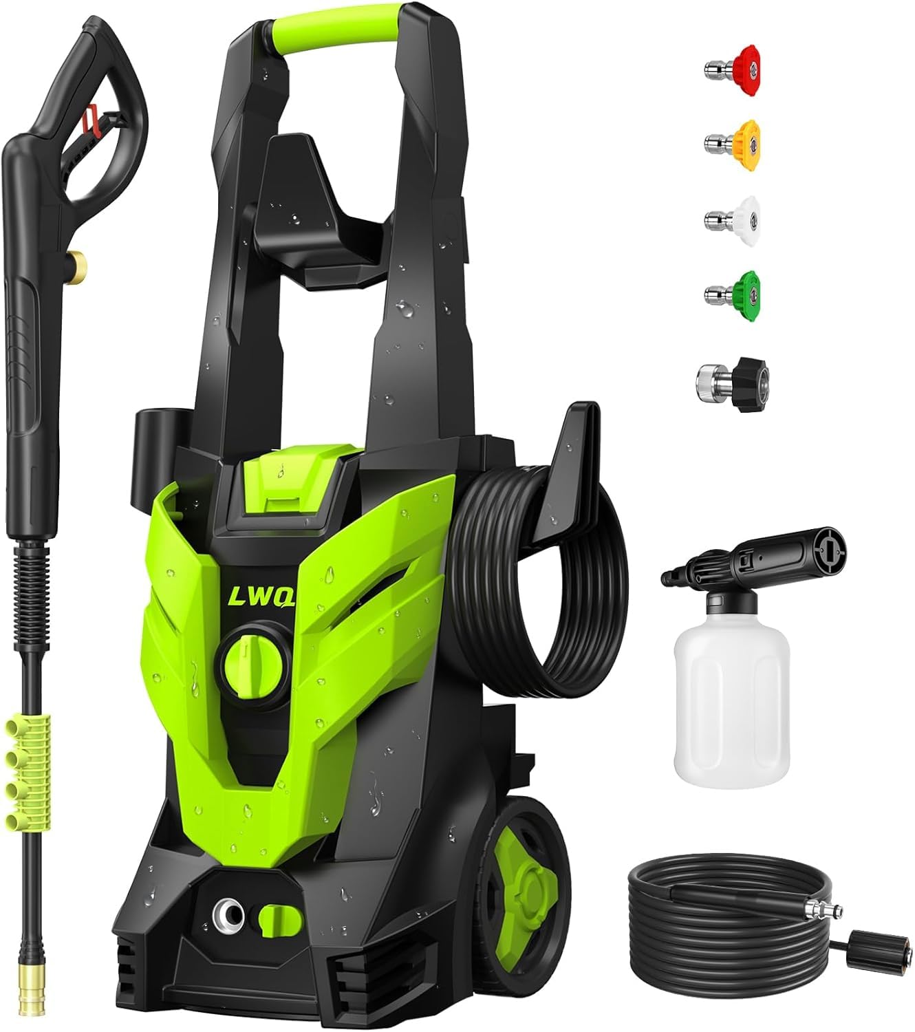 Photo 1 of Pressure Washer, Power Washer with 4 Quick Connect Nozzles, High Pressure Cleaning Machine with Foam Cannon for Cars/Fences/Driveways/Patios/Home Cleaning