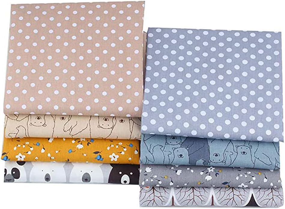 8pcs Cotton Fabric Quilting Patchwork Fabric Fat Quarter Bundles Fabric for Sewing DIY Crafts Handmade Bags 40X50cm