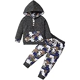 Bekarsy Toddler Baby Boy Clothes Fall Winter Outfits Long Sleeve Camouflage Dinosaur Hoodie Sweatshirt Tops Pants Set