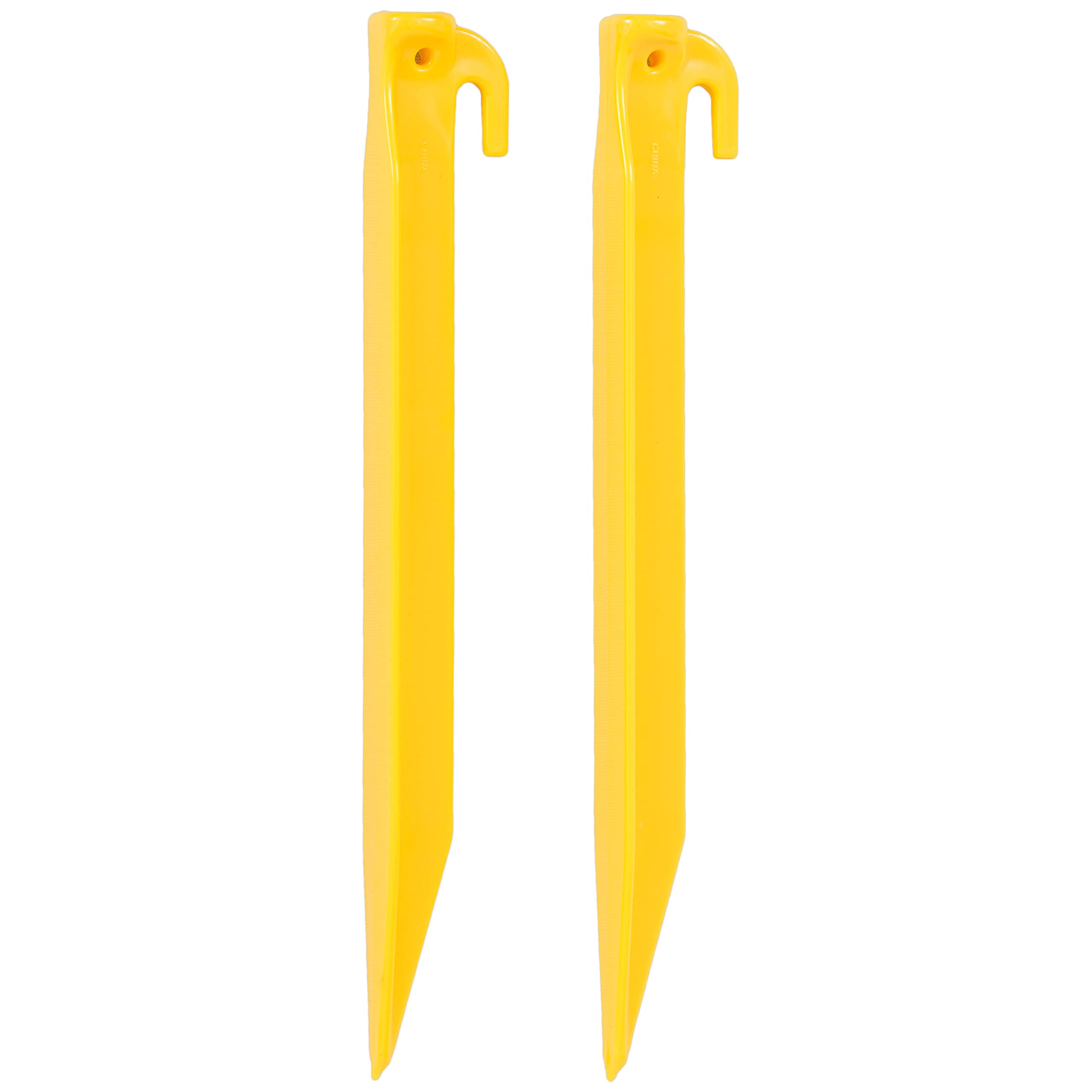 Highlander Yellow Plastic Angle Tent Peg – 6 Pack - 9 Inch (22.5cm) – Camping Outdoor, Tent Accessories