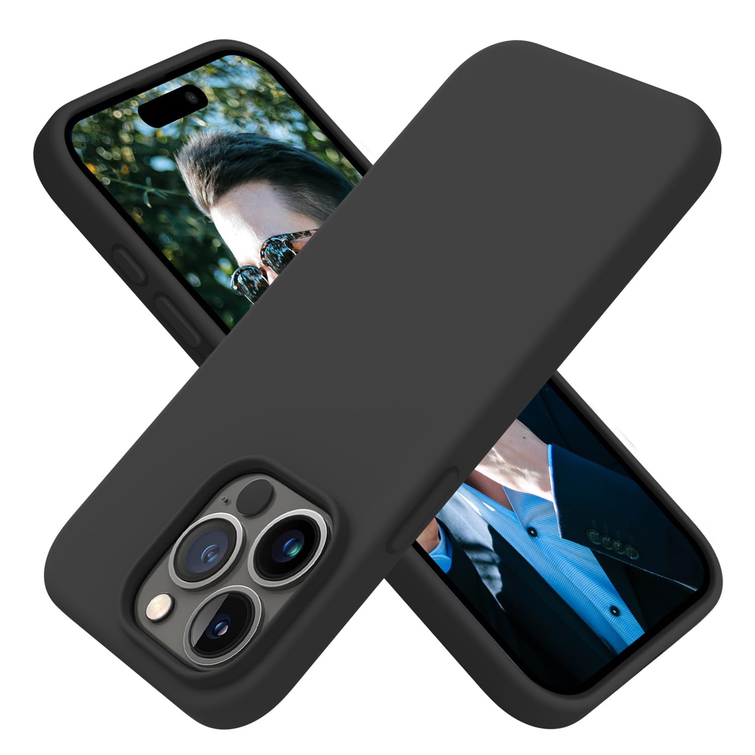 OTOFLY Compatible with iPhone 15 Pro Case, Silicone Shockproof Slim Thin Phone Case for iPhone 15 Pro(6.1 inch), (Black)