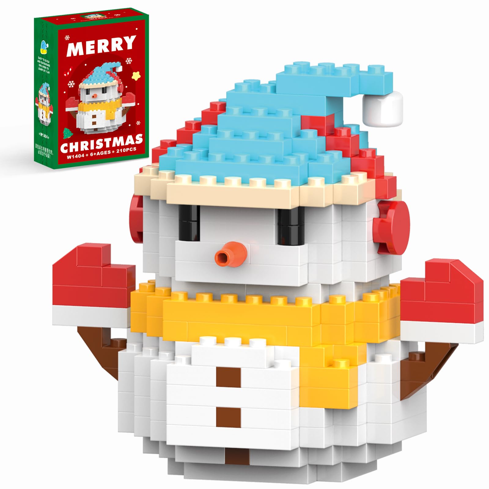 Eqkasio Christmas Building Blocks Compatible for Lego Christmas Snowman Micro Blocks Stacking New Toys Holiday Present Box New Year Gifts for Kids Ages 6+ Boys and Girls(Snowman)