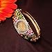 JSHE Womens Fashion Flower Bangle Style Bracelet Rhinestone Round Dial Analog Quartz Wrist Watch (Multi-Colored)