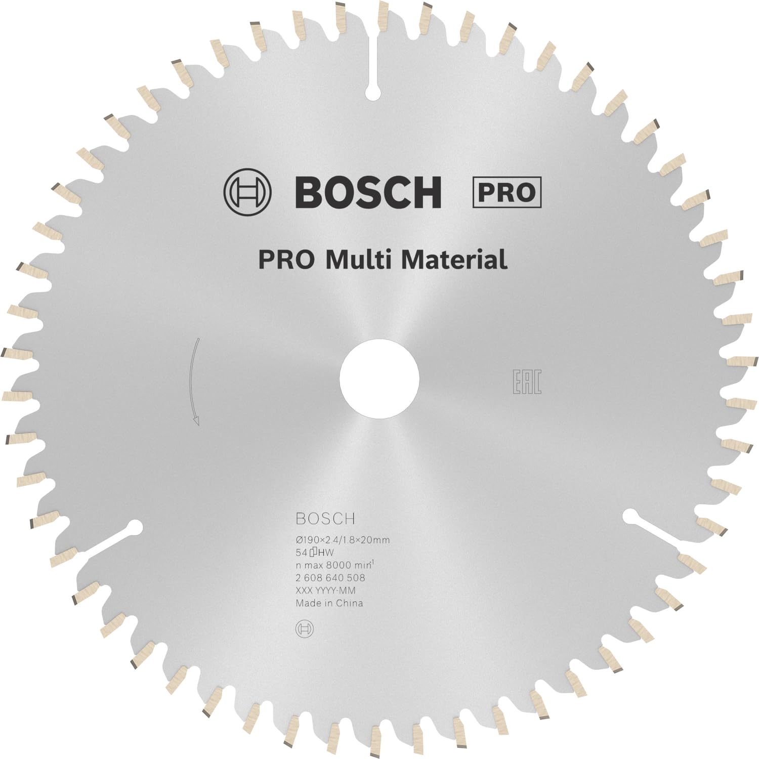 Bosch 1x PRO Multi Material Circular Saw Blade for Corded Hand-Held Saws (for Aluminium, Plastics, Ø mm, Professional Accessory Hand-Held Circular Saw)