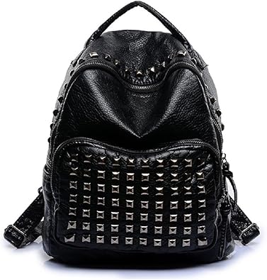 Amazon リュック スタッズ 付き バッグ Pu レザー リュックサック レディース メンズ 大容量 おしゃれ 黒 Mk 10 ブラック Peace Ocean ピースオーシャン メンズ