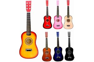 Mini Violão Palheta Crianças Infantil Corda Em Aço Acústico (MARROM)