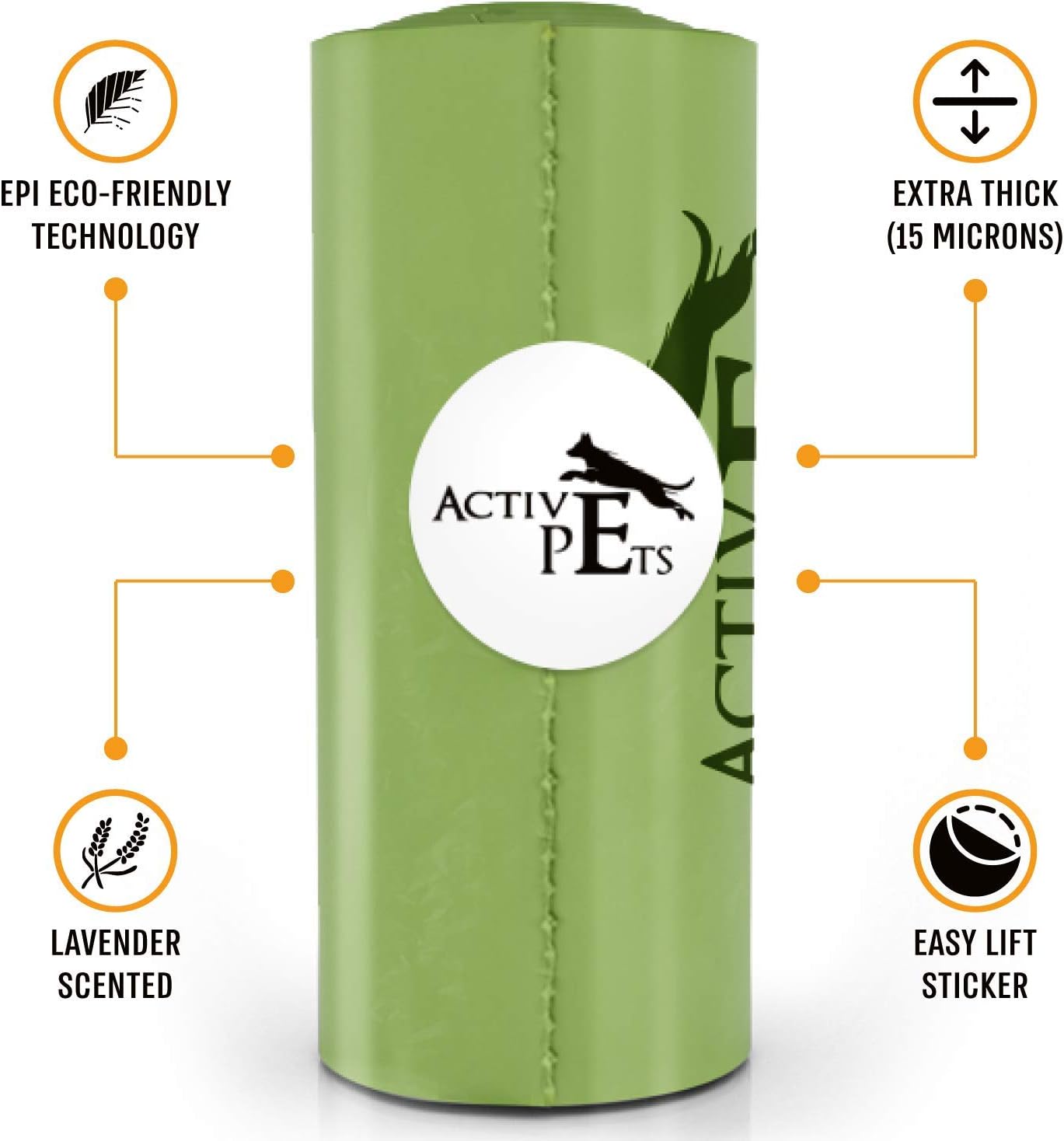 Active Pets Dog Poop Bag, Extra Thick Dog Waste Bags, Leak-Proof Dog Bags For Poop, Easy-Tear Dog Poop Bags, Strong Doggy Poop Bags, Lavender-Scented Dog Waste Bags Eco-Friendly Doggie Bags For Poop: Home Improvement