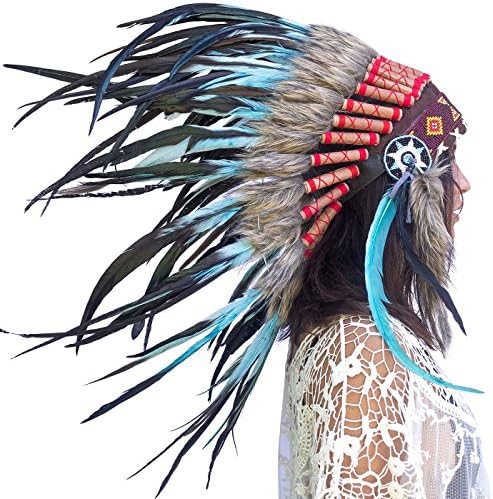 The Sounding Iron Feather Headdress | Native American Indian Style | Many Colors
