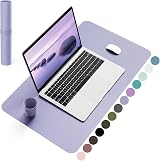 YSAGi Non-Slip Desk Pad 60 x 35 cm Lavender Waterproof PVC Leather Large Mouse