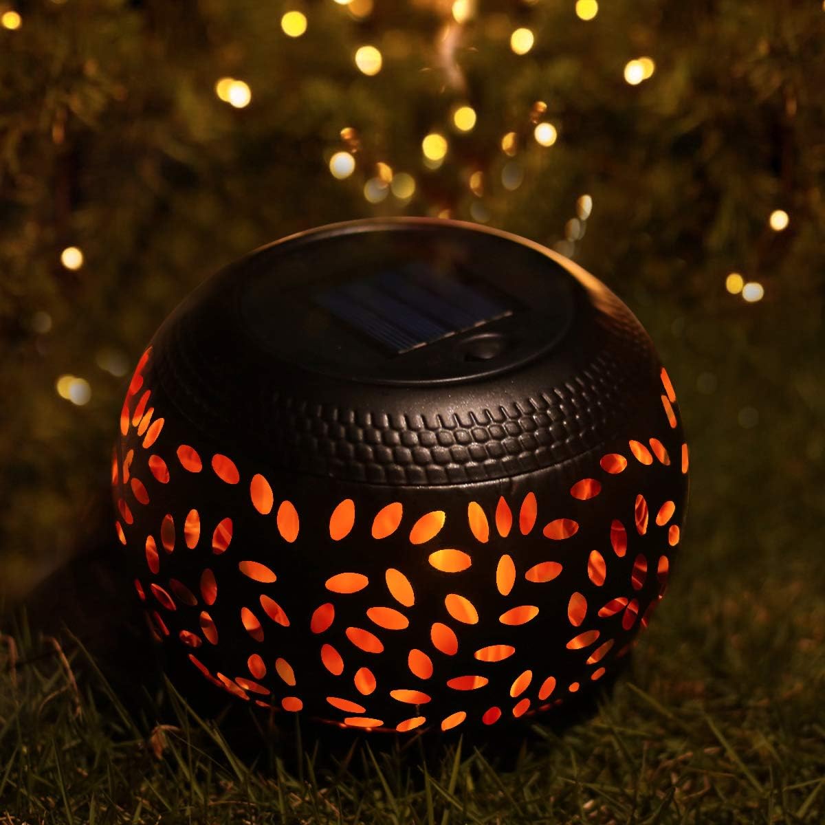 pearlstar Solar Table Lantern - Flickering Flame Outdoor Waterproof Solar LED Light，Decorative Lamp Auto On/Off Lighting Dusk to Dawn for Desk Patio: Home Improvement