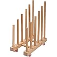 BROTOSPAC Artwork Storage Rack with Brake Caster Wheels,Art Drying Rack, Canvas Storage Rack,Wood Storage Stand for Drawing Board, Prints, Perfect for Studios,Galleries, Museums, Art Venues (12in)