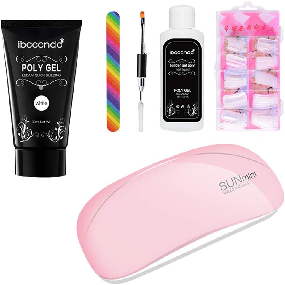 Ktyssp USB Nail Lamp Poly Gel False Nails Liquid Double-end Nail Pusher Set (F)