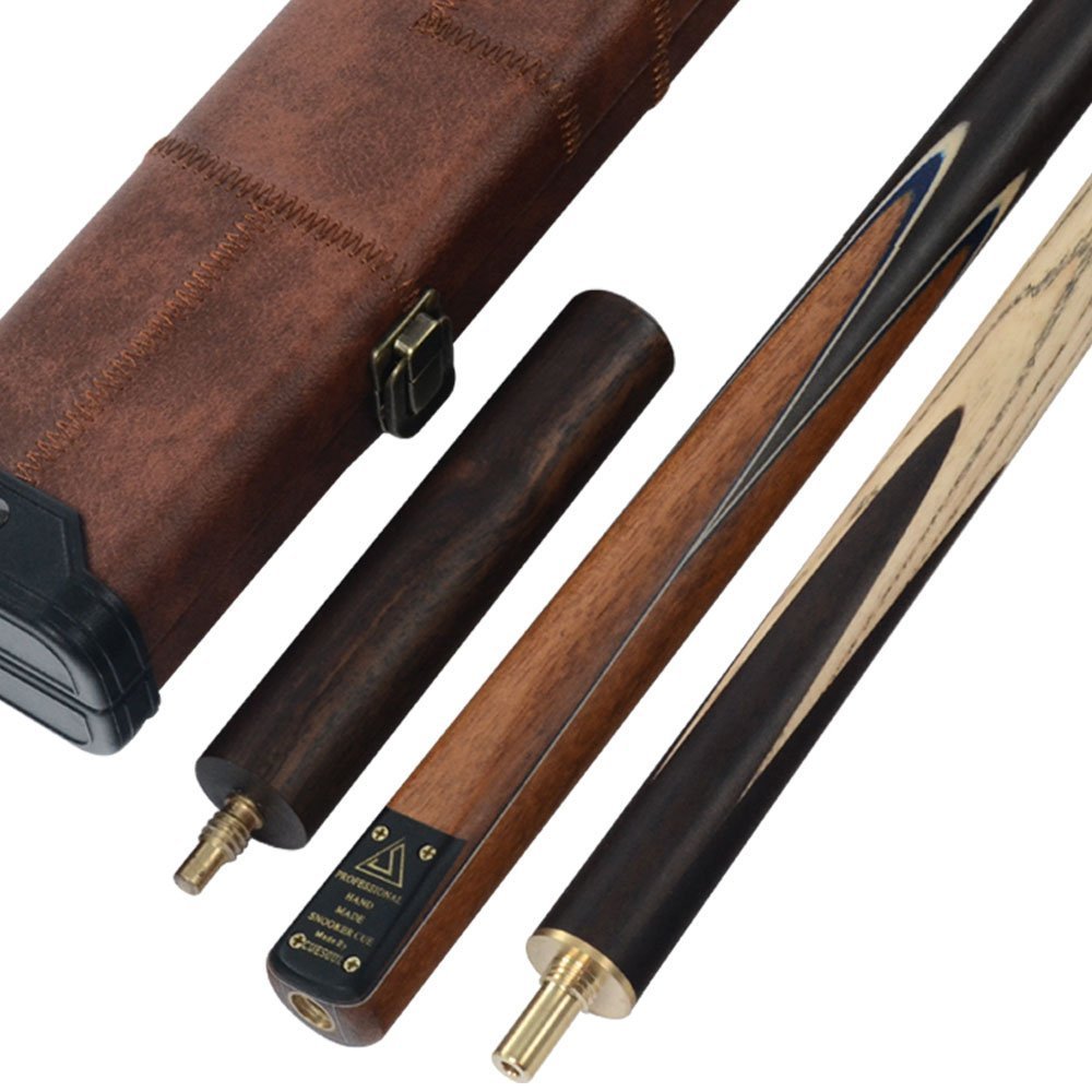 CUESOUL Classic Handmade 57 inches 18oz Rosewood 3/4 Jointed Snooker Billiard Pool Cue with Case, rosewood Butts and leathertte Protective Cue Case-9.5mm Tip Snooker Cue Set(CSSC006)