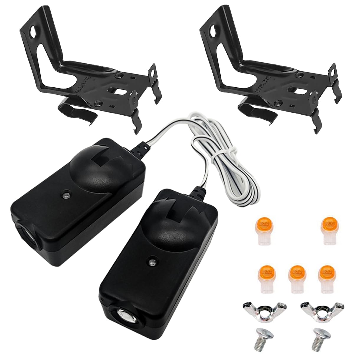 Photo 1 of 41A5034 Safety Sensor Kit, Compatible with Liftmaster Chamberlain Sears Craftsman Garage Door Opener Made After 1997, Sensor+Bracket