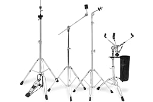 NBYTLT 5 Pcs Cymbal Stand Hardware Pack Set, Full Size Percussion Drum Hardware Kit with Straight Cymbal Stand, Boom Cymbal S