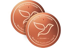 DOUMIYI 2-Pack Bird Bath Copper Disk, 0.6mm Thick 99.9% Pure Copper Cleaning Disk with Triple-Point Support, Safe Nature’s Purifier Clean Water All Season, Universal for Outdoor Birdbaths Bowls