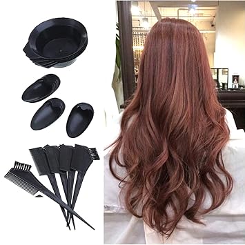 Amazon Com Beaupretty Hair Coloring Kit Diy Dyeing Tool Kit Hair Dye Color Brush Comb Mixing Bowl And Ears Caps For Home Or Salon Use 5pcs Beauty