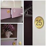 NanTun ABS Engraved 5cm Circular Table Numbers 1-25 Golden view 4