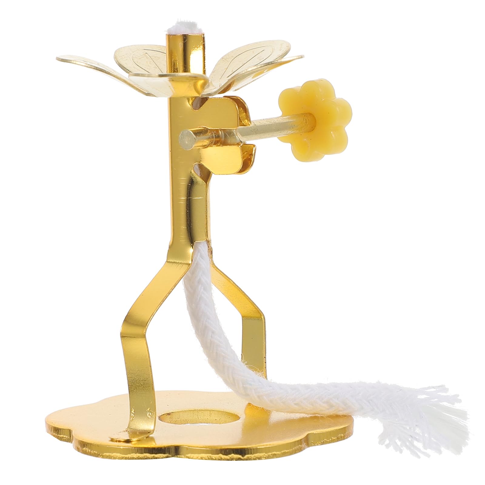 Amosfun Oil Lamp Wick Holder, Adjustable Oil Lamp Rack Wick Holder, Alloy Oil Lamp Cotton Thread Wick Stand, Buddhism Adornment