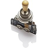 EMG Pickups &raquo;3-Way B289 Toggle Switch - Ivory KNOB&laquo; Pickup Selector Switch for Gibson&trade;-Style E-Guitars | 2 Connection Cables (Short/Long) | Ivory Knob