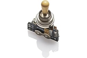 EMG Pickups »3-Way B289 Toggle Switch - Ivory KNOB« Pickup Selector Switch for Electric Guitars in Gibson™ Style | 2 Connection Cables (Short/Long) | Ivory Button