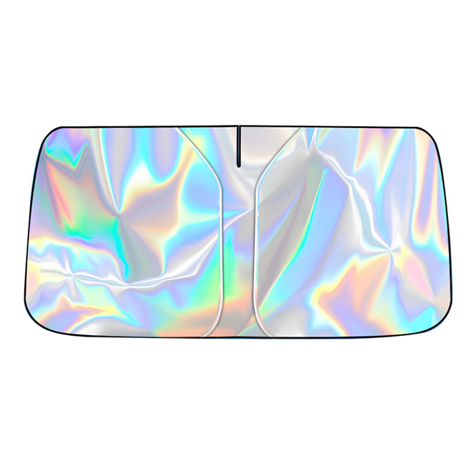 Photo 1 of YYTQP Car Windshield Sun Shade with Storage Pouch, Foldable Laser Titanium Silver Front Window Shield Blocker Screen Visor Protector Cover, Keep Interior Cool, Universal Fit for Car,Truck,SUVs (L)