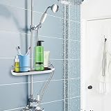 homeasy Shower Shelf No Drilling Bathroom Caddy for 18-25mm Rails view 2